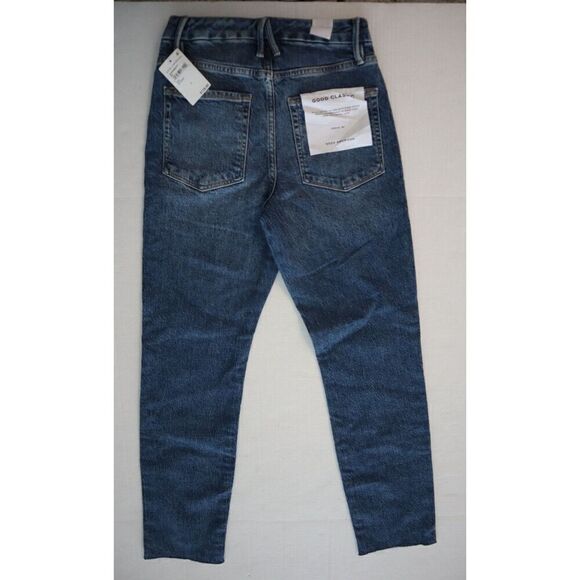 Good American Women's Sz 2/26 Blue Good Classic Raw Edge Ankle Jeans - Picture 2 of 10